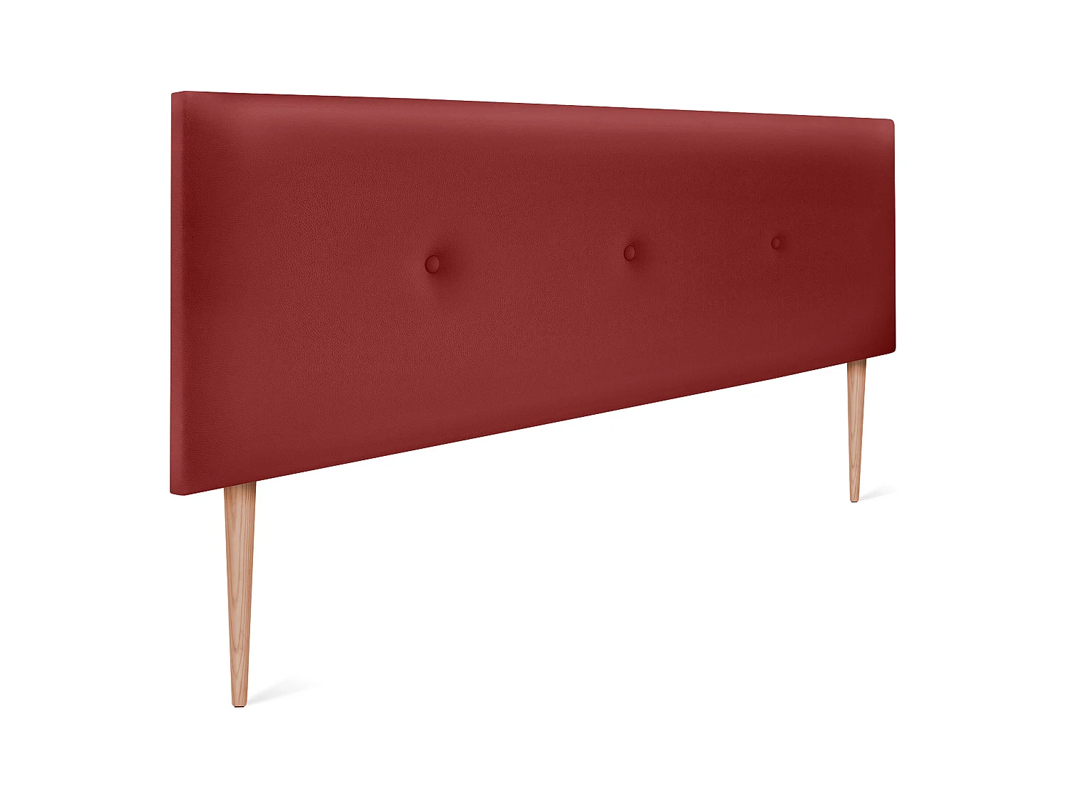 DHOME Tête de lit simili cuir lisse avec Boutons 145x105cm avec pieds Lits 135/140 - Rouge