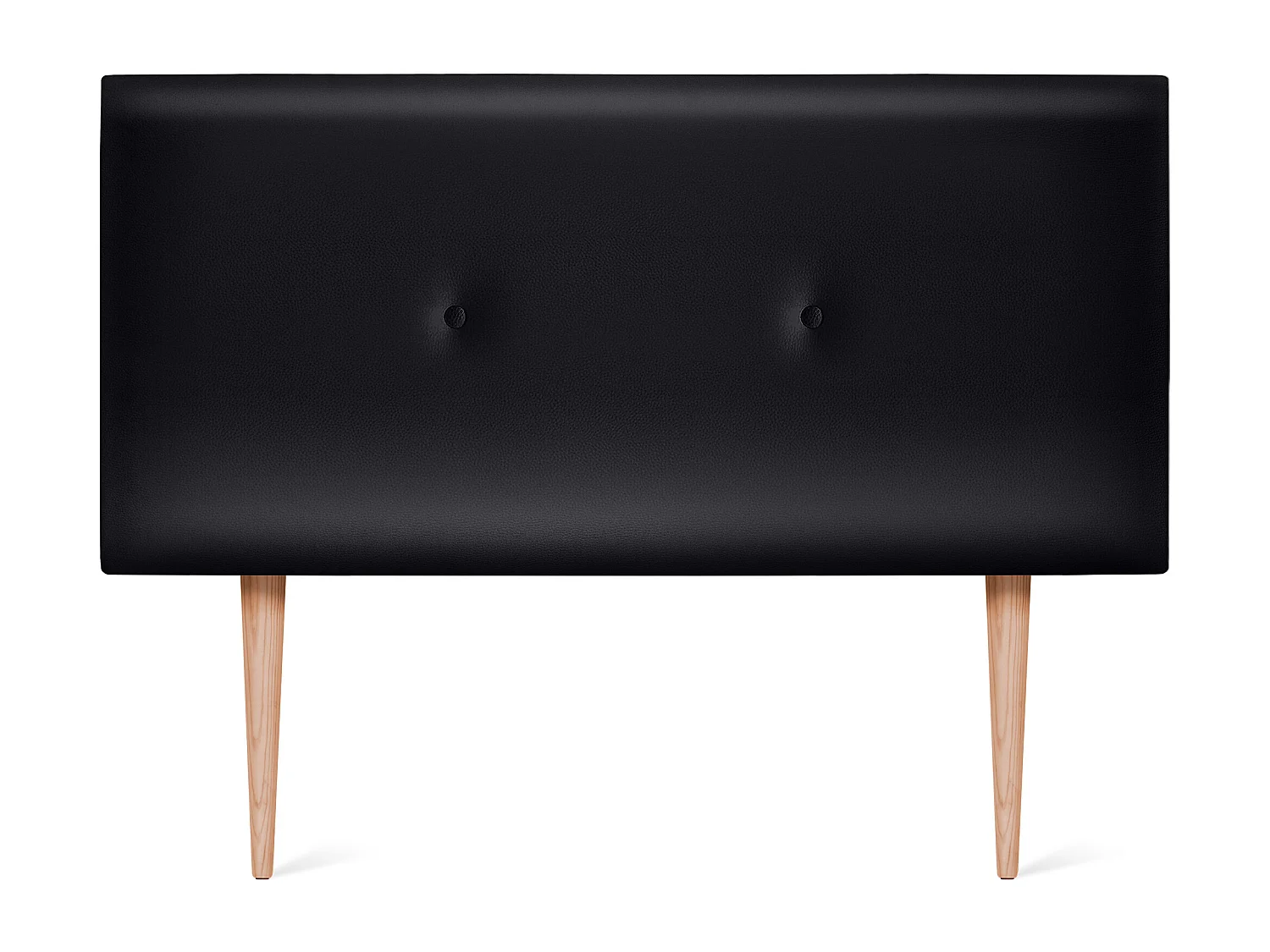 DHOME Kopfteil aus glattem Kunstleder mit Knöpfen 110x105cm Mit Beinen Betten 105 - Schwarz