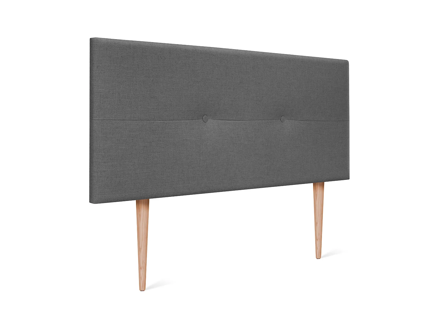 DHOME Tête de lit en lin naturel avec Boutons 90x105cm avec pieds Lits 80/90 - Gris foncé