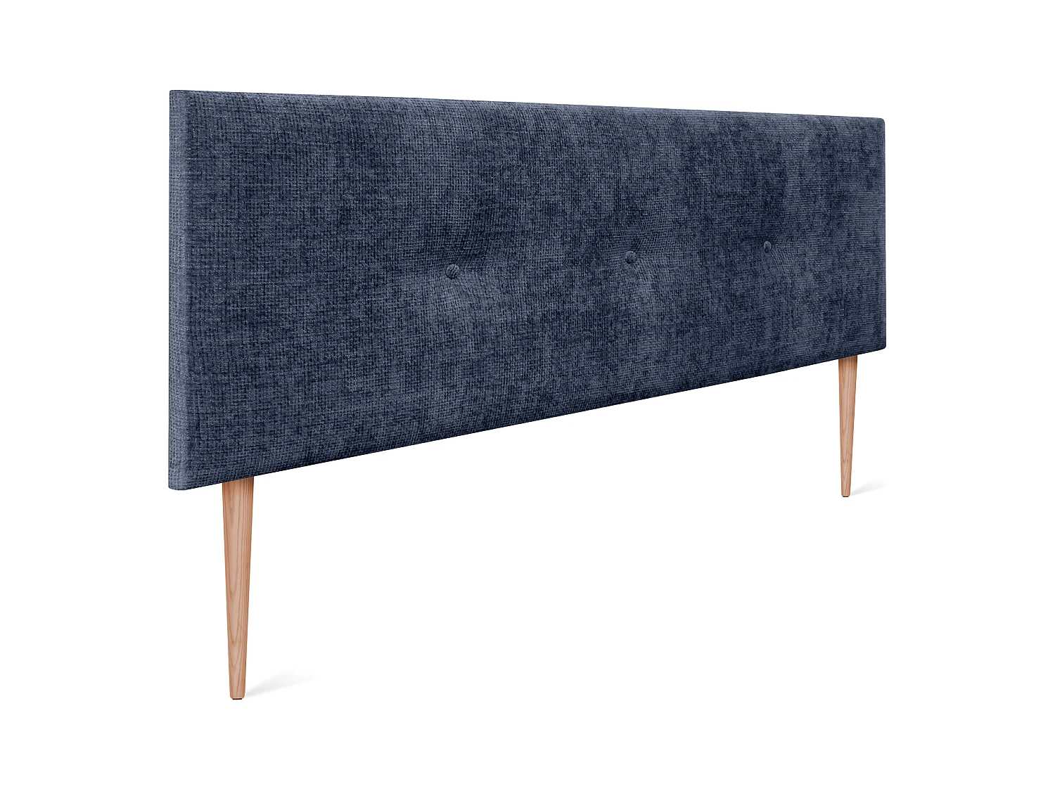 DHOME Tête de lit en laine naturelle avec Boutons 160x105cm avec pieds Lits 150/160 - Bleu