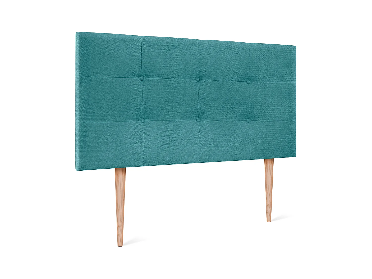 DHOME Tête de lit en tissu Aqualine Capitoné 110x115cm avec pieds Lits 105 - Turquoise