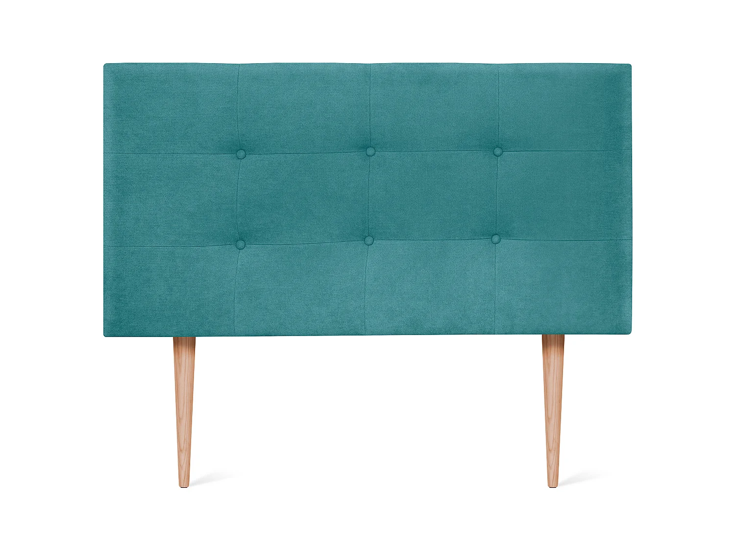 DHOME Gestoffeerd hoofdbord Aqualine met capitonnering 110x115cm met bedpoten Bedden 105 - Turkoois