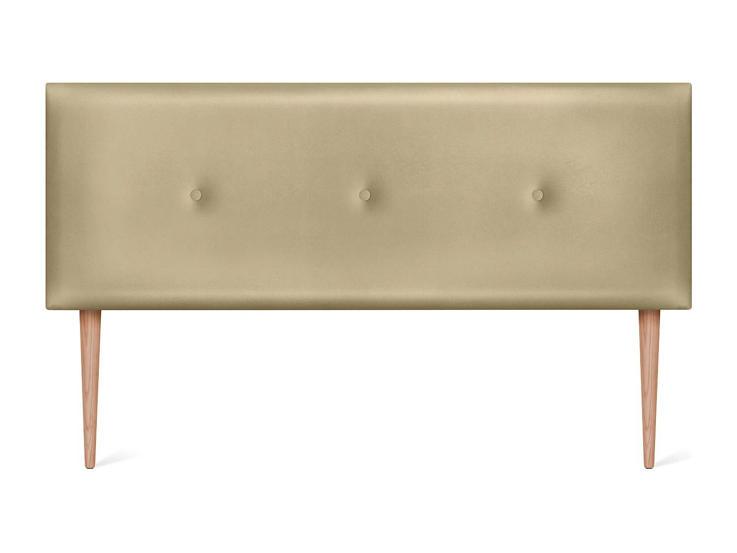 DHOME Tête de lit simili cuir lisse avec Boutons 150x105cm avec pieds Lits 150 - Champagne