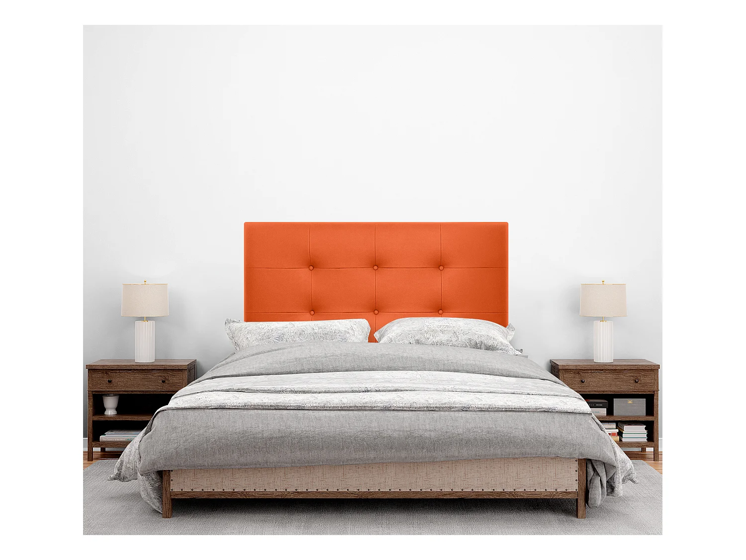 DHOME Tête de lit en Similicuir Capitonné 95x60cm Lits 90 - Orange