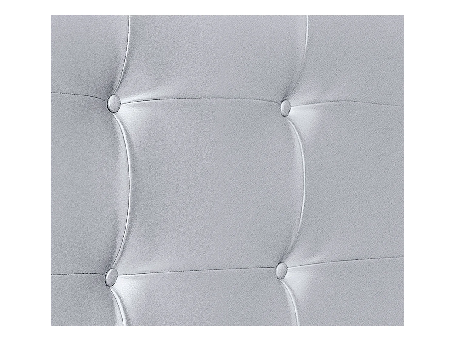 DHOME Tête de Lit en Similicuir Capitonnée 145x115cm avec Pieds Lit 135/140 - Argent