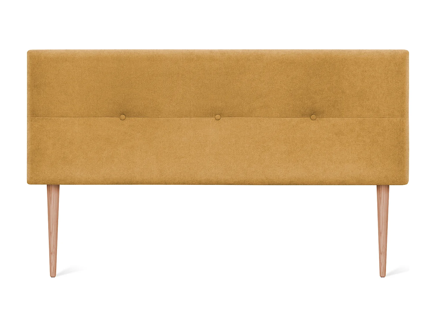 DHOME Testiera in de Tessuto Aqualine con bottoni 160x105cm Con le gambe Letti 150/160 - Mostarda