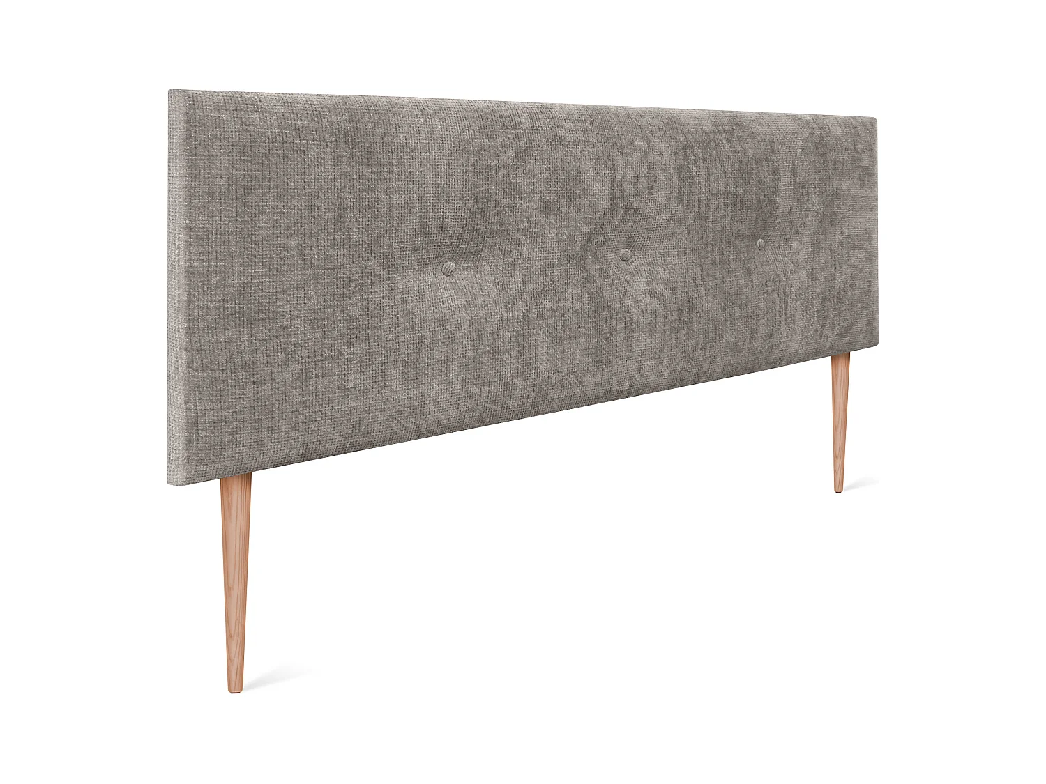 DHOME Tête de lit en laine naturelle avec Boutons 135x105cm avec pieds Lits 120/135 - Gris