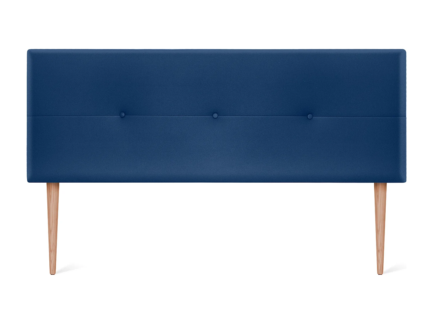 DHOME Tête de lit en Similicuir avec Boutons 135x105cm avec Pieds Lits 120/135 - Bleu