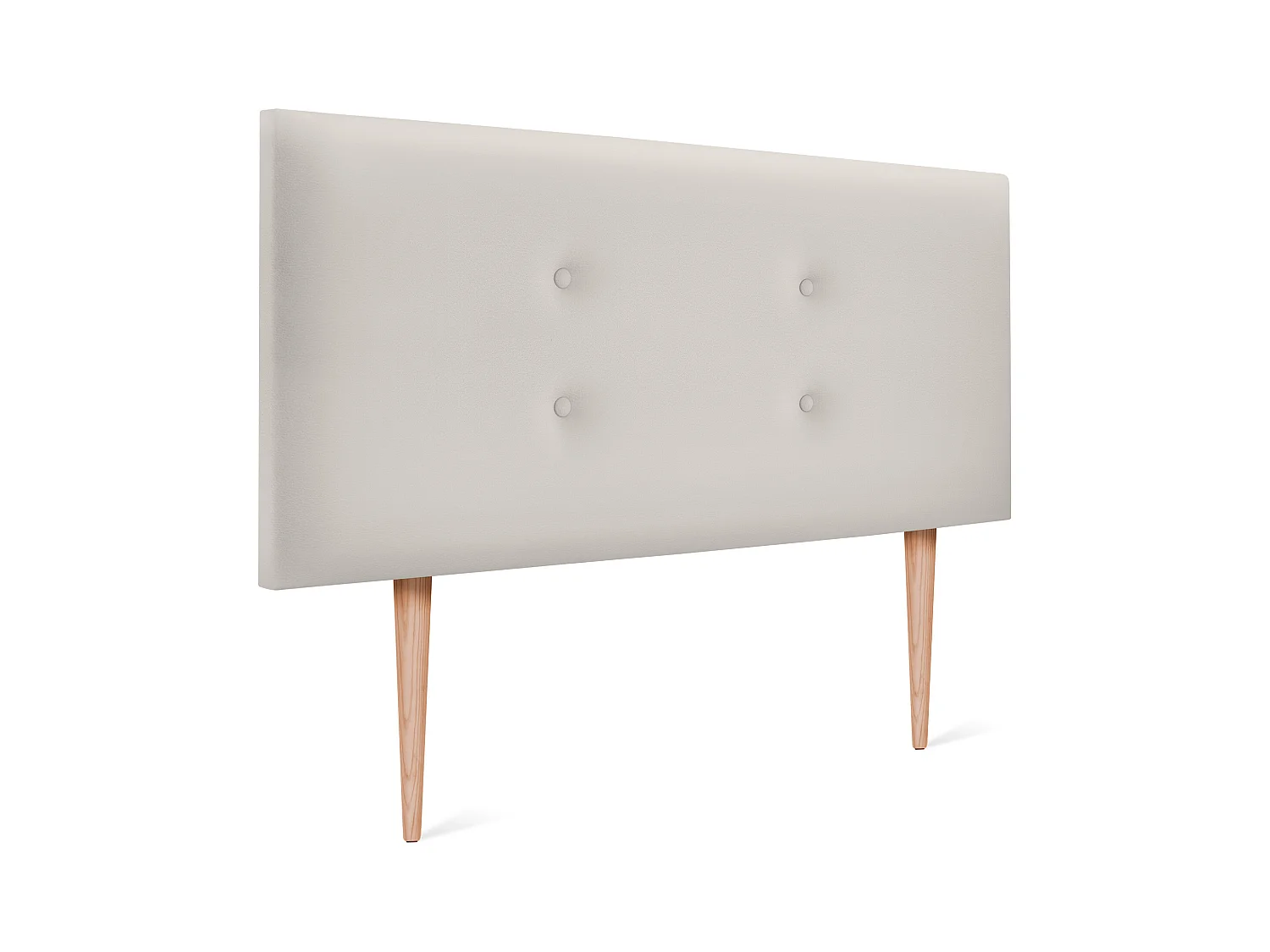 DHOME Tête de lit similicuir avec 2 rangées de boutons 110x105cm avec pieds Lits 105 - Blanc Osseux