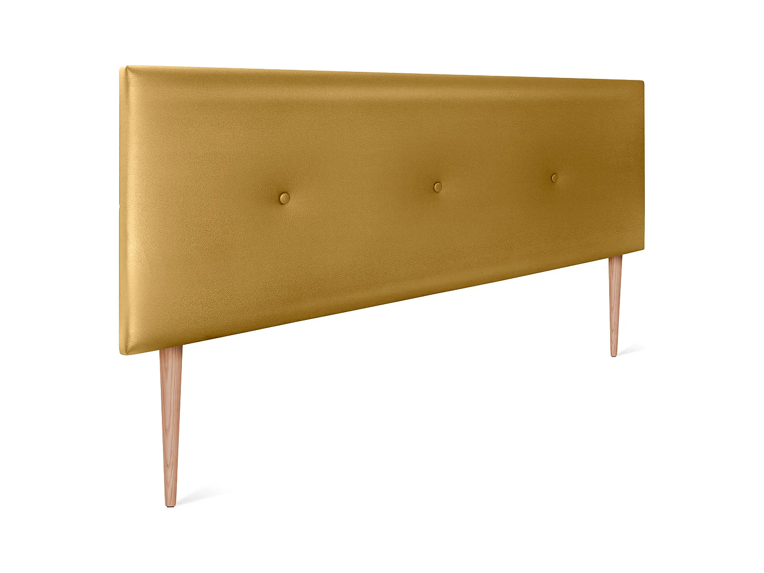 DHOME Tête de lit simili cuir lisse avec Boutons 150x105cm avec pieds Lits 150 - Doré