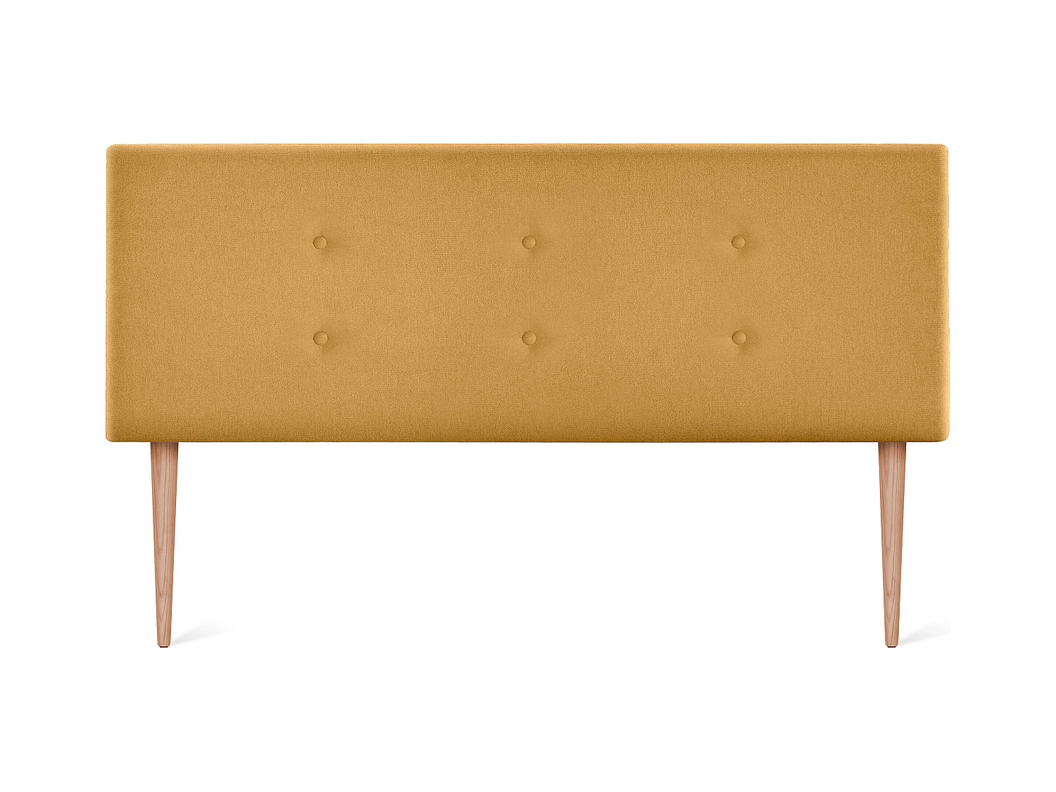 DHOME Tête de lit en tissu Aqualine avec 2 rangées de boutons 160x105cm avec pieds Lits 150/160 - Moutarde
