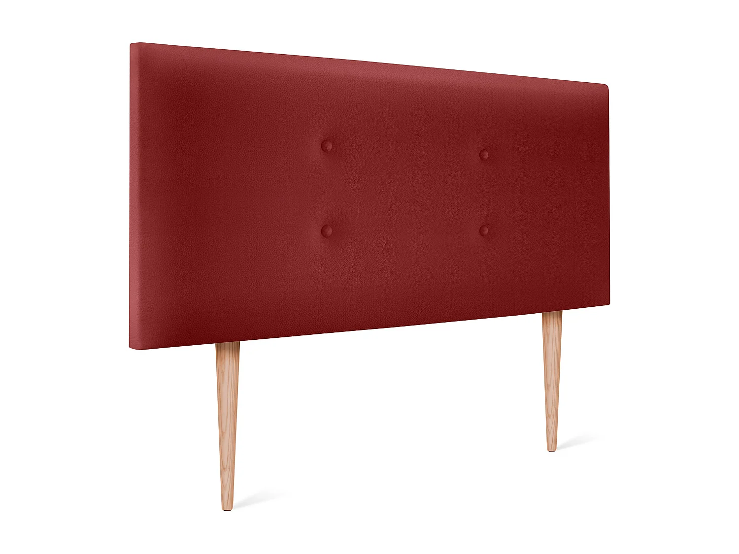 DHOME Testiera in de Similpelle con 2 file di Bottoni 110x105cm Con le gambe Letti 105 - Rosso