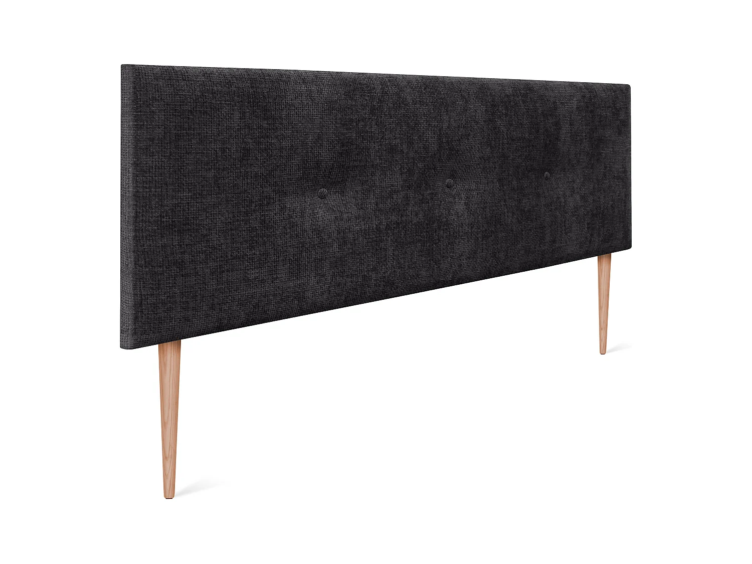 DHOME Tête de lit en laine naturelle avec Boutons 160x105cm avec pieds Lits 150/160 - Noir