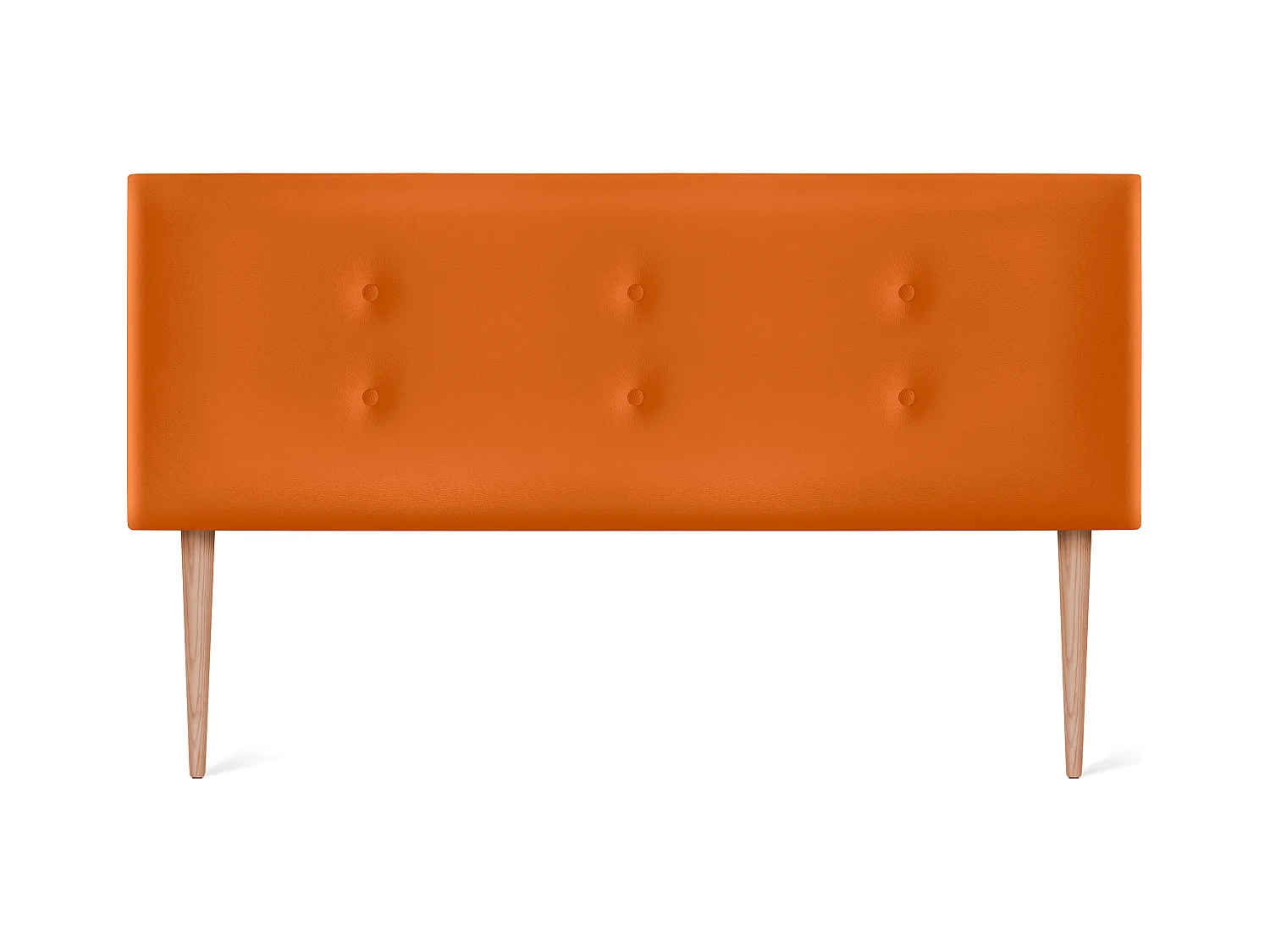 DHOME Tête de lit similicuir avec 2 rangées de boutons 135x105cm avec pieds Lits 120/135 - Orange