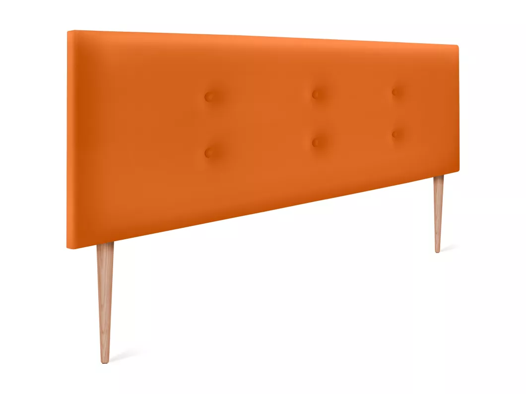 Kauf Unique DHOME Kopfteil aus Kunstleder mit 2 Reihen Knöpfen 135x105cm Mit Beinen Betten 120/135 - Orange