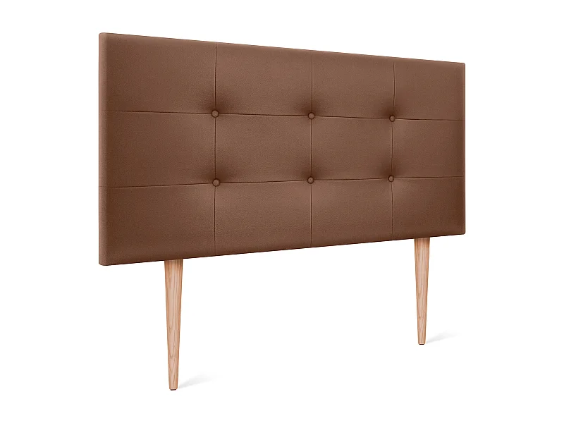 DHOME Tête de lit en Similicuir Capitonné 90x115cm avec Pieds Lits 80/90 - Argile