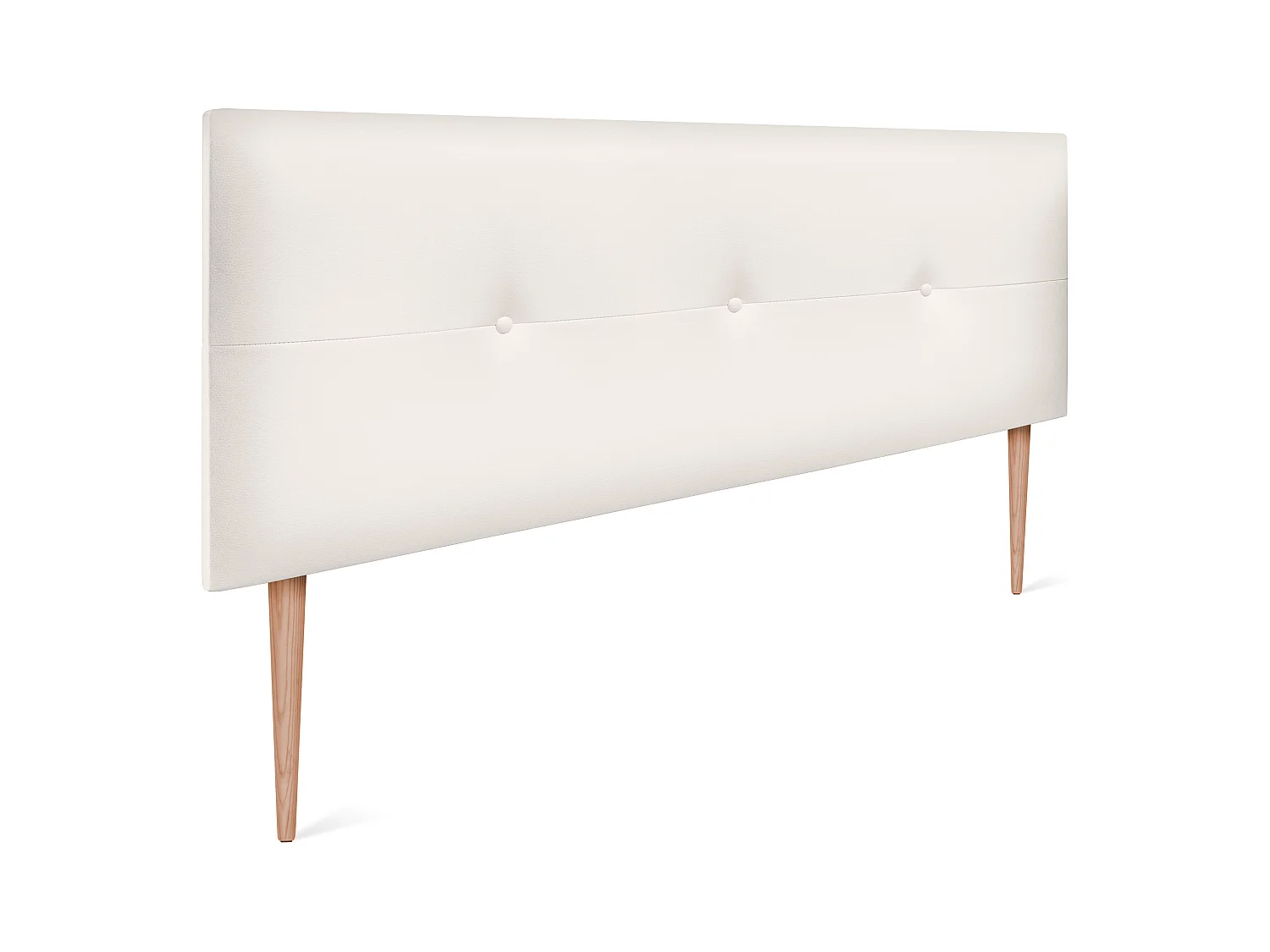DHOME Tête de lit similicuir avec Boutons 160x105cm avec pieds Lits 150/160 - Blanc Osseux