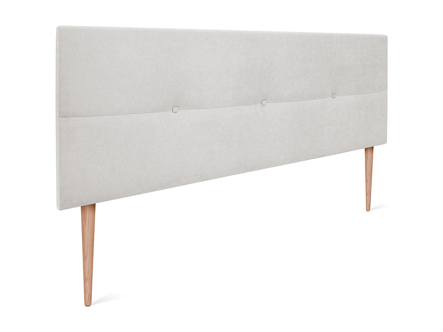 DHOME Aqualine Kopfteil aus Stoff mit Knöpfen 145x105cm Mit Beinen Betten 135/140 - Perlgrau