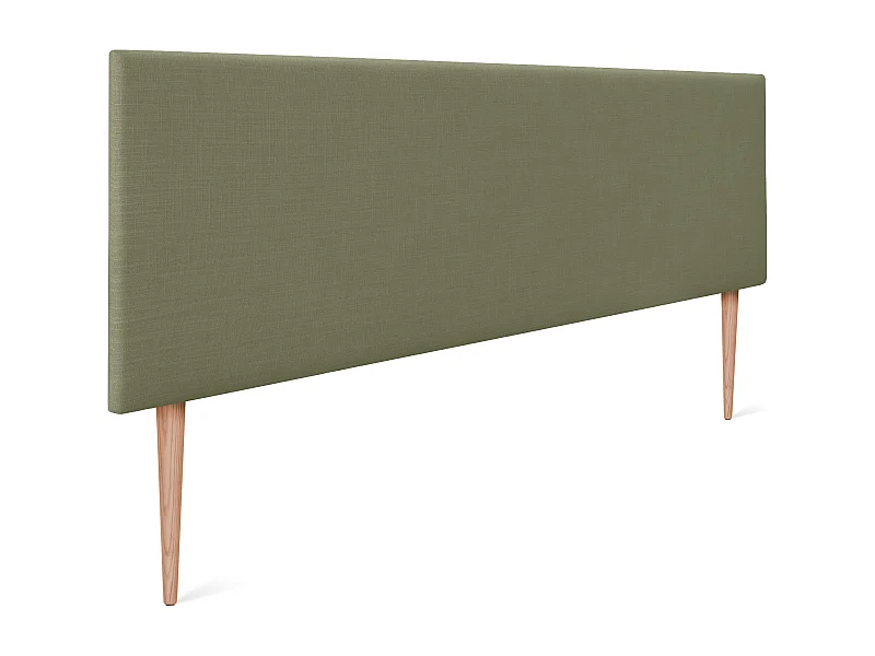 DHOME Tête de lit en lin naturel lisse 145x105cm avec pieds Lits 135/140 - Vert