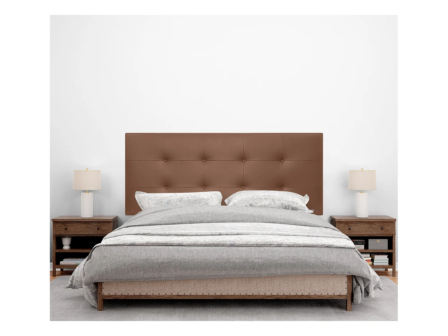 DHOME Tête de Lit en Similicuir Capitonnée 150x60cm Lit 150 - Argile