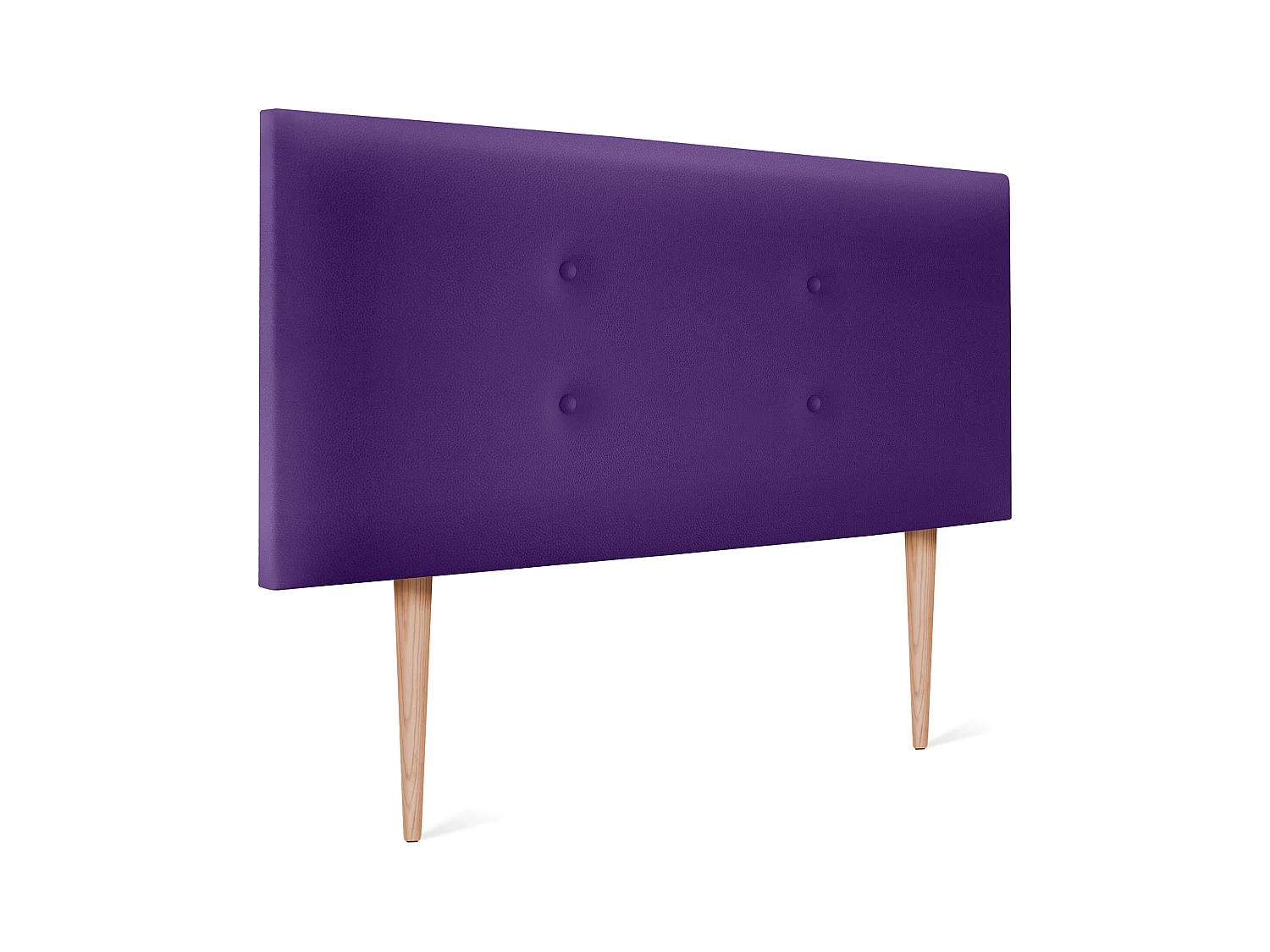 DHOME Tête de lit similicuir avec 2 rangées de boutons 90x105cm avec pieds Lits 80/90 - Lila