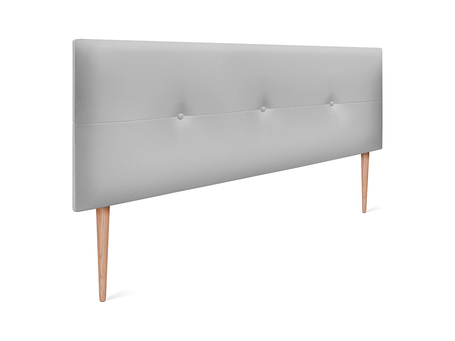 DHOME Tête de lit similicuir avec Boutons 135x105cm avec pieds Lits 120/135 - Gris clair