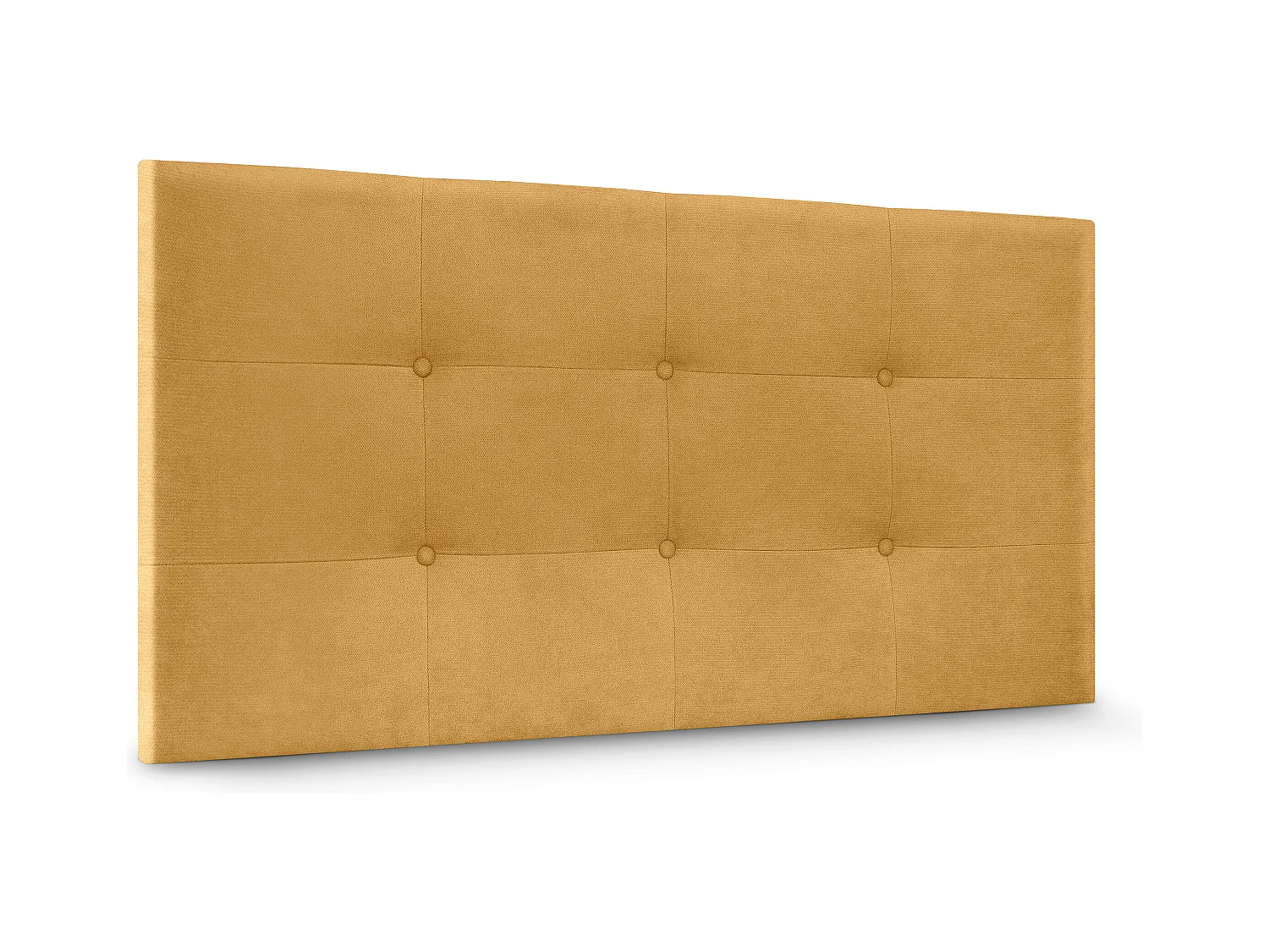 DHOME Tête de lit en tissu Aqualine Capitoné 95x60cm Lits 90 - Moutarde