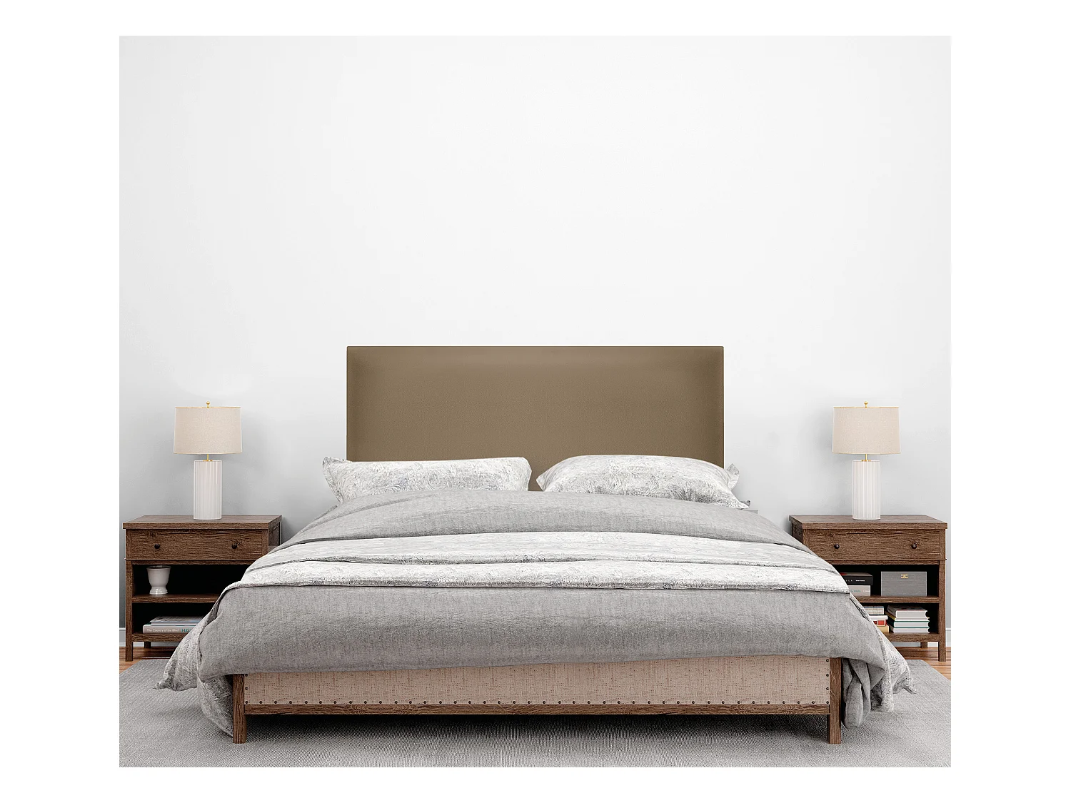 DHOME Testiera in de Similpelle Liscia 95x50cm Letti 90 - Marrone Chiaro