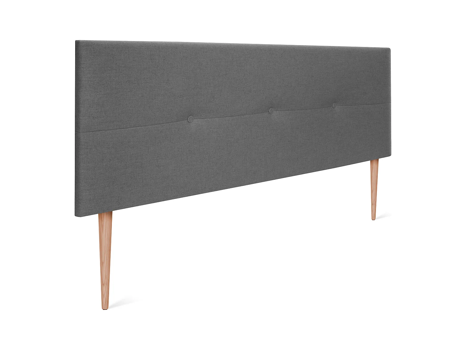 DHOME Tête de lit en lin naturel avec Boutons 150x105cm avec pieds Lits 150 - Gris foncé