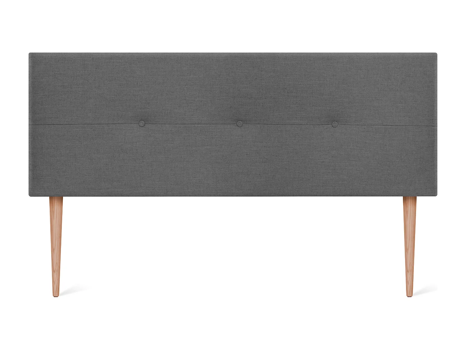 DHOME Kopfteil aus Naturleinen mit Knöpfen 135x105cm Mit Beinen Betten 120/135 - Dunkelgrau