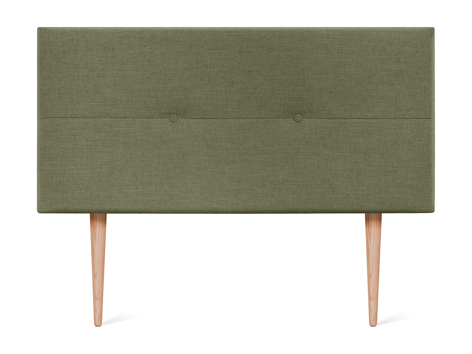 DHOME Kopfteil aus Naturleinen mit Knöpfen 95x105cm Mit Beinen Betten 90 - Grün