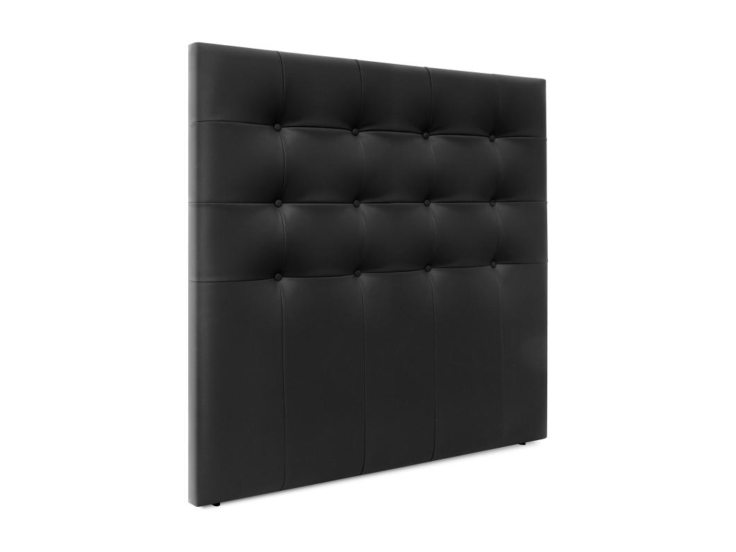 DHOME Cabeceira de  Couro sintético Capitoné Até o chão 150x120cm Camas 150 - Preto