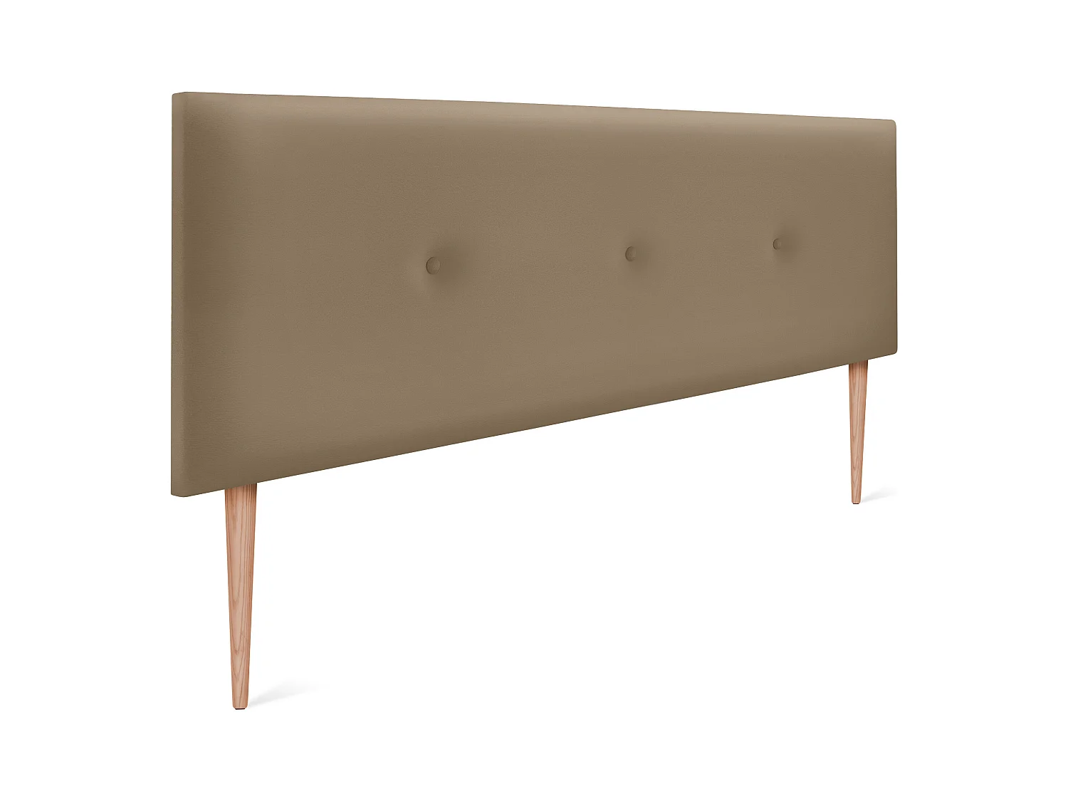 DHOME Tête de lit simili cuir lisse avec Boutons 160x105cm avec pieds Lits 150/160 - Marron Clair