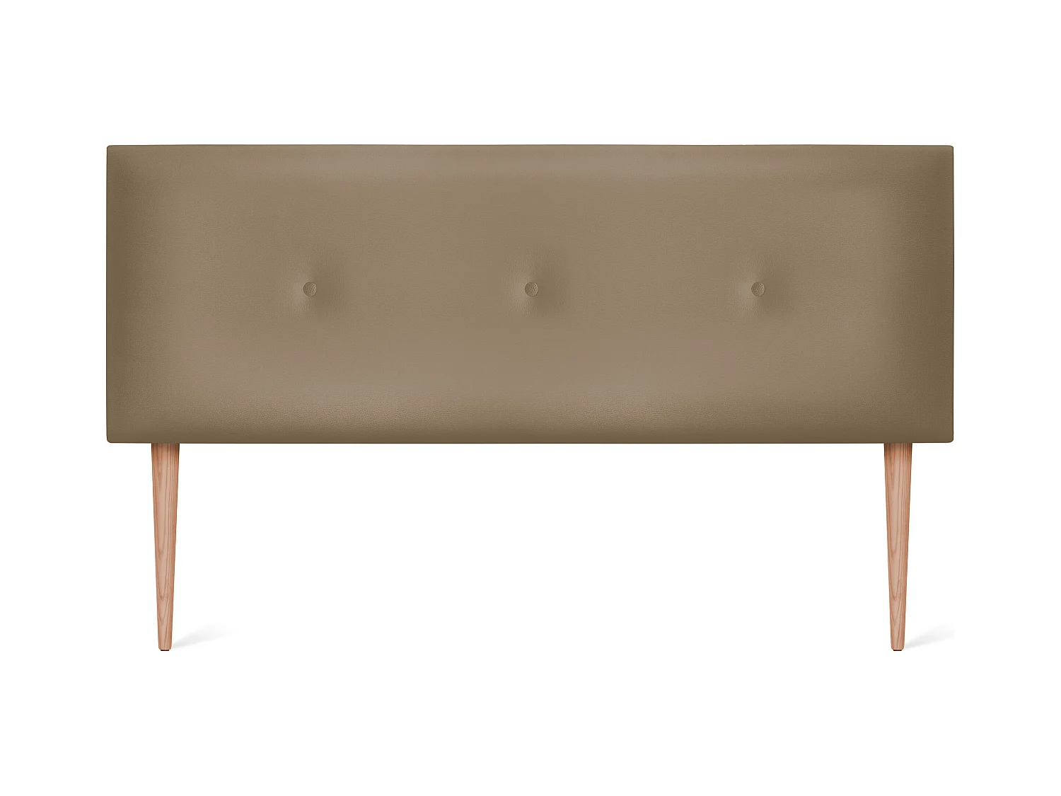 DHOME Tête de lit simili cuir lisse avec Boutons 160x105cm avec pieds Lits 150/160 - Marron Clair