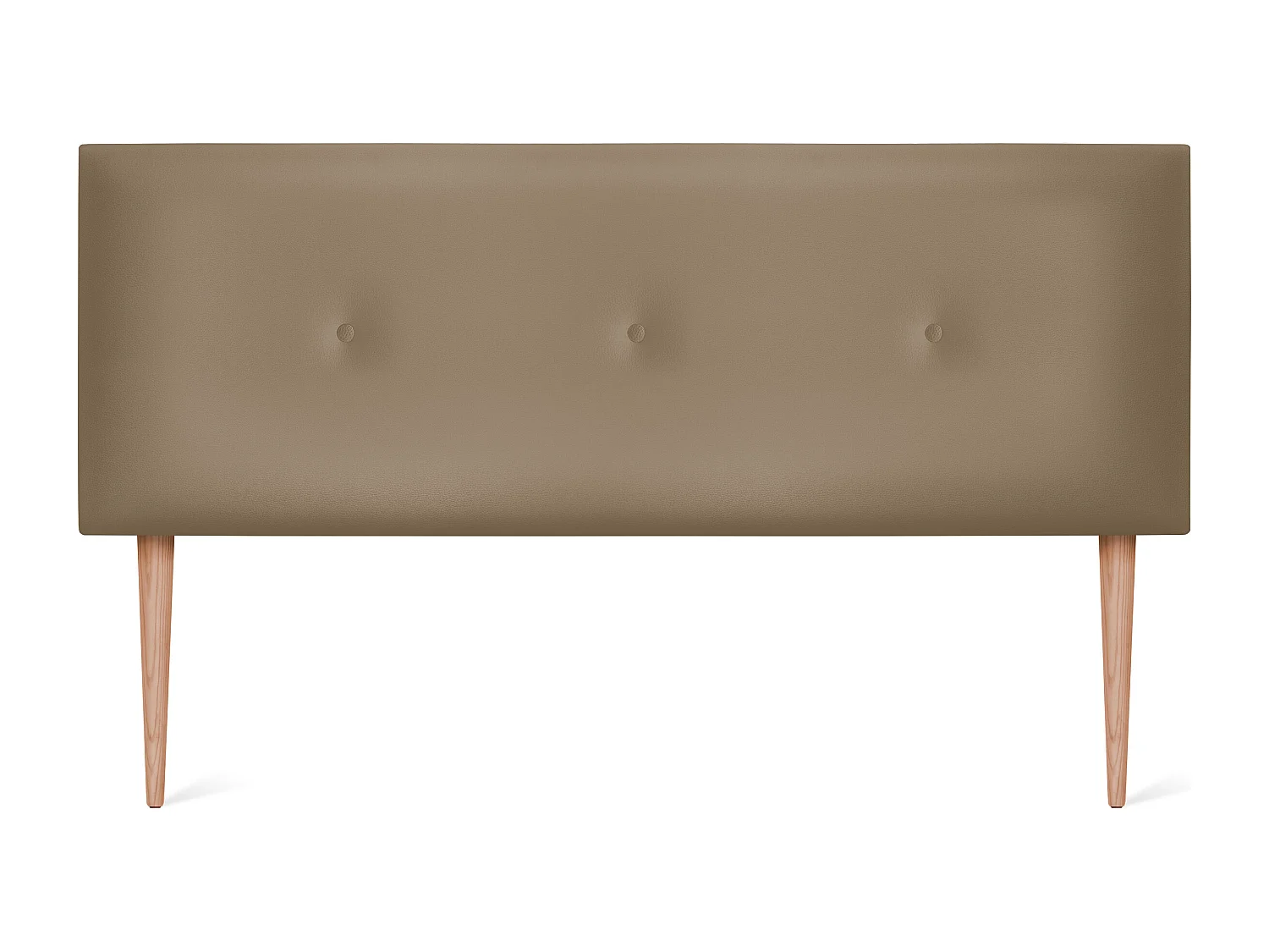 DHOME Tête de lit simili cuir lisse avec Boutons 160x105cm avec pieds Lits 150/160 - Marron Clair