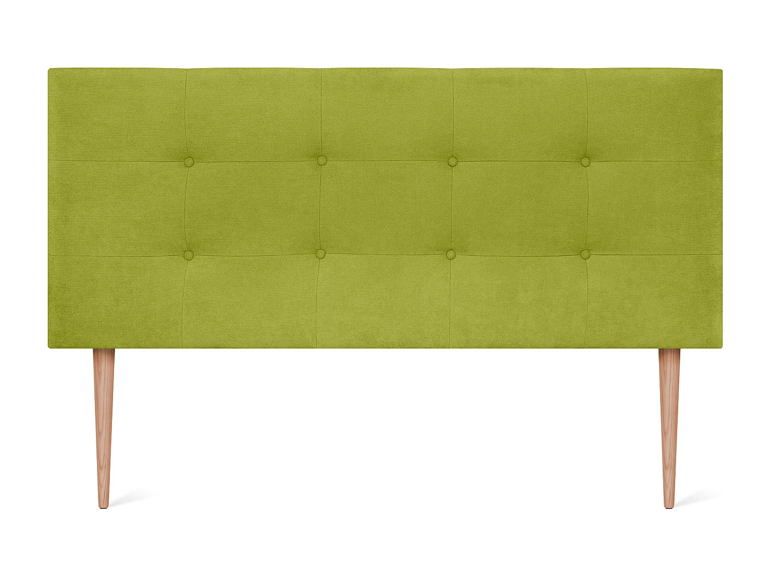 DHOME Testiera capitonné Aqualine in tessuto 135x115 cm con gambe letto 120/135 - Pistacchio