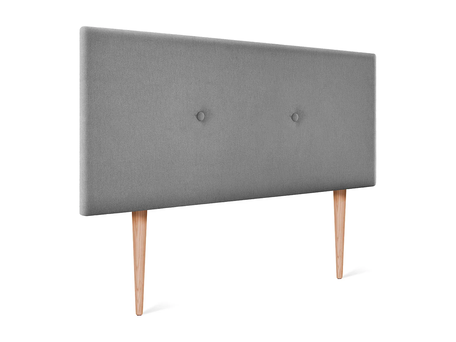 DHOME Glad Aqualine Stof Hoofdbord met Knopen 105x105cm met Bedpoten 105 - Grijs