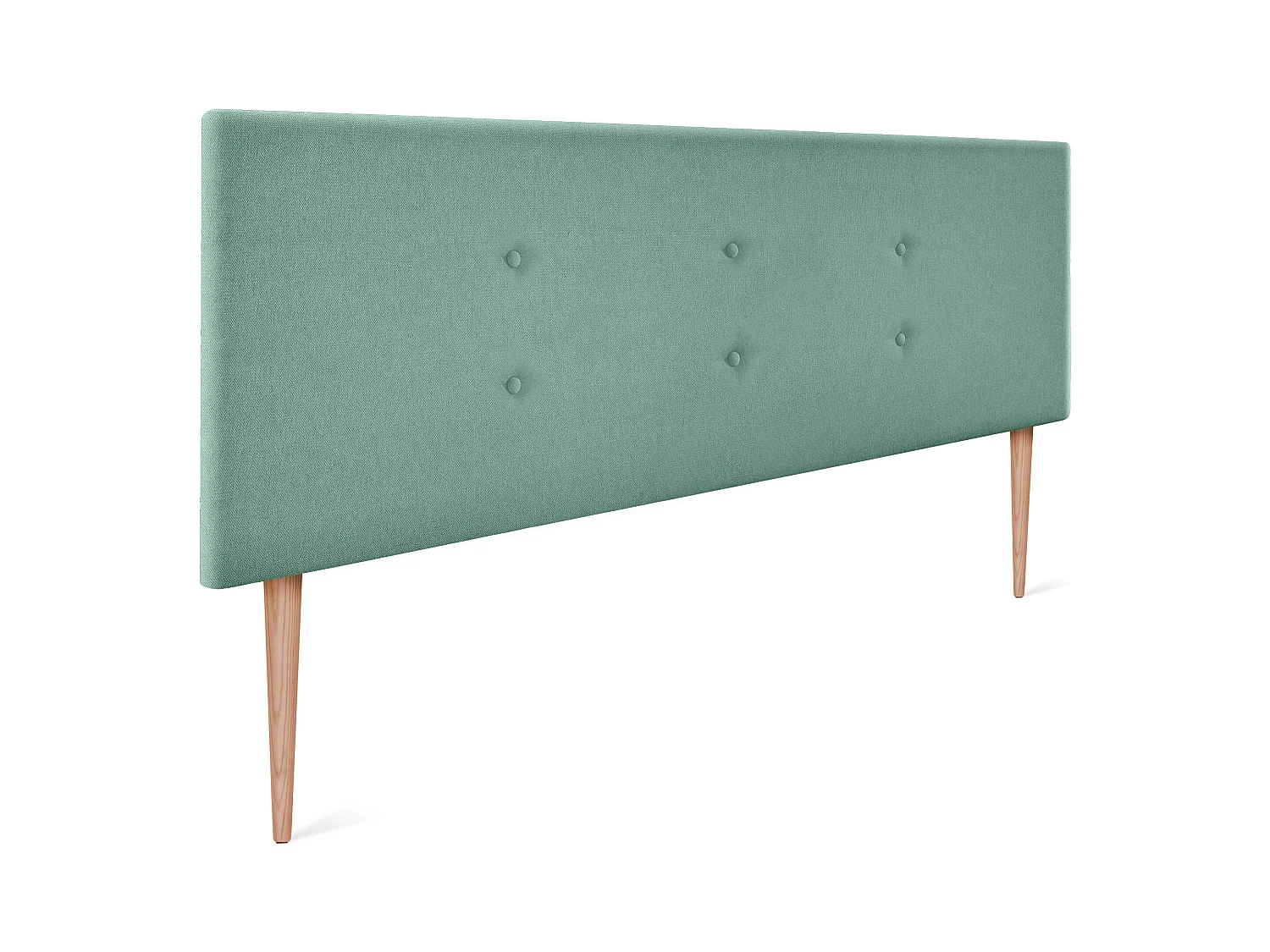 DHOME Tête de lit en tissu Aqualine avec 2 rangées de boutons 150x105cm avec pieds Lits 150 - Vert d'eau