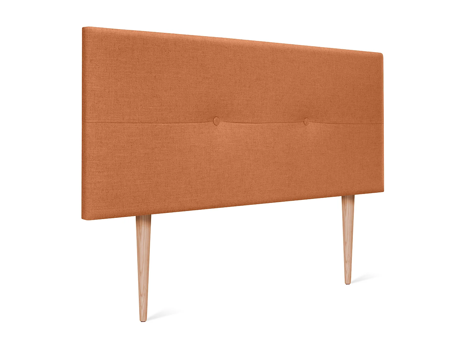 DHOME Natuurlijk Linnen Hoofdeinde met Knopen 90x105cm met Bedpoten 80/90 - Oranje