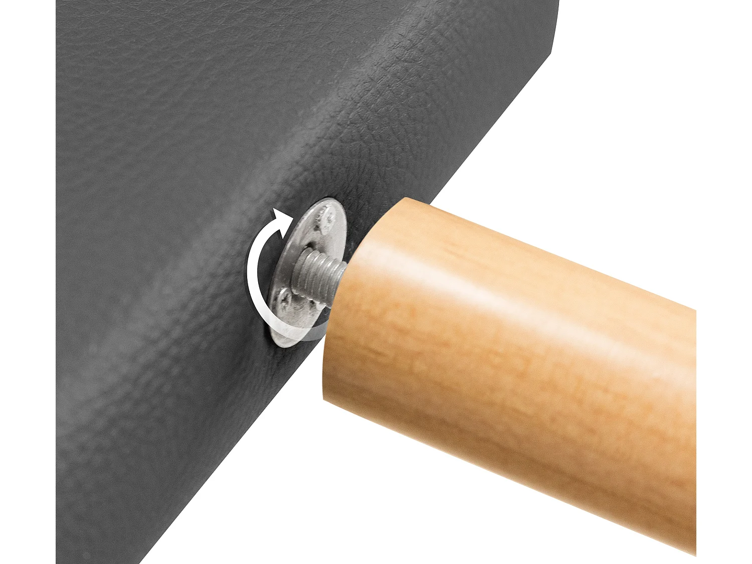 DHOME Tête de lit simili cuir lisse 160x105cm avec pieds Lits 150/160 - Gris