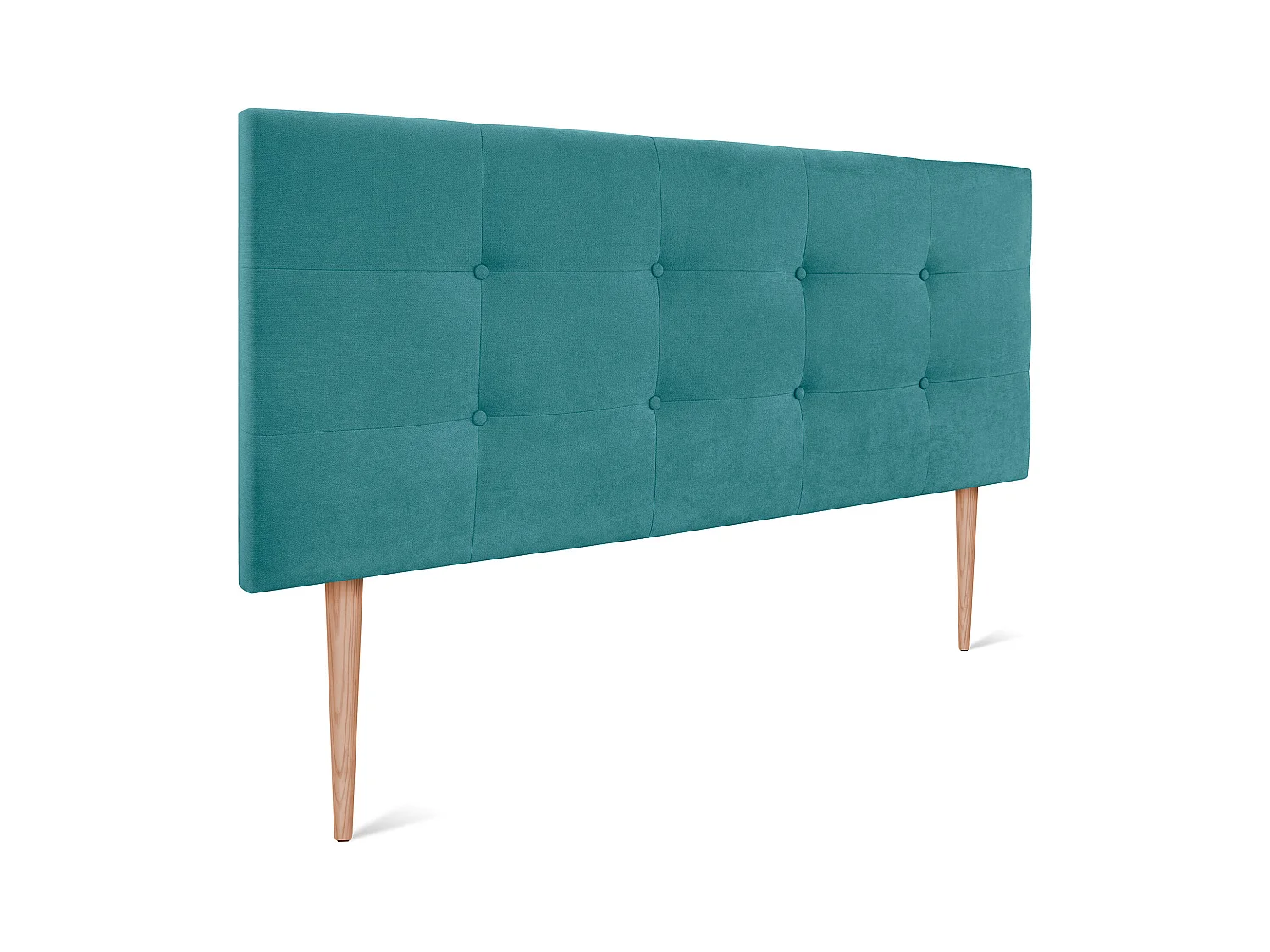 DHOME Tête de lit en tissu Aqualine Capitoné 145x115cm avec pieds Lits 135/140 - Turquoise