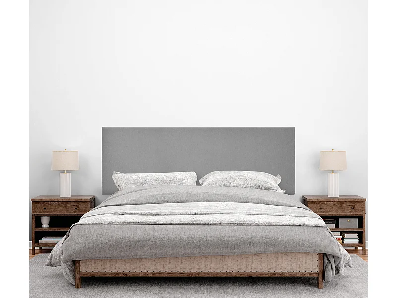 DHOME Cabeceira de  Tecido AquaLinho Liso Até o chão 145x120cm Camas 135/140 - Cinza