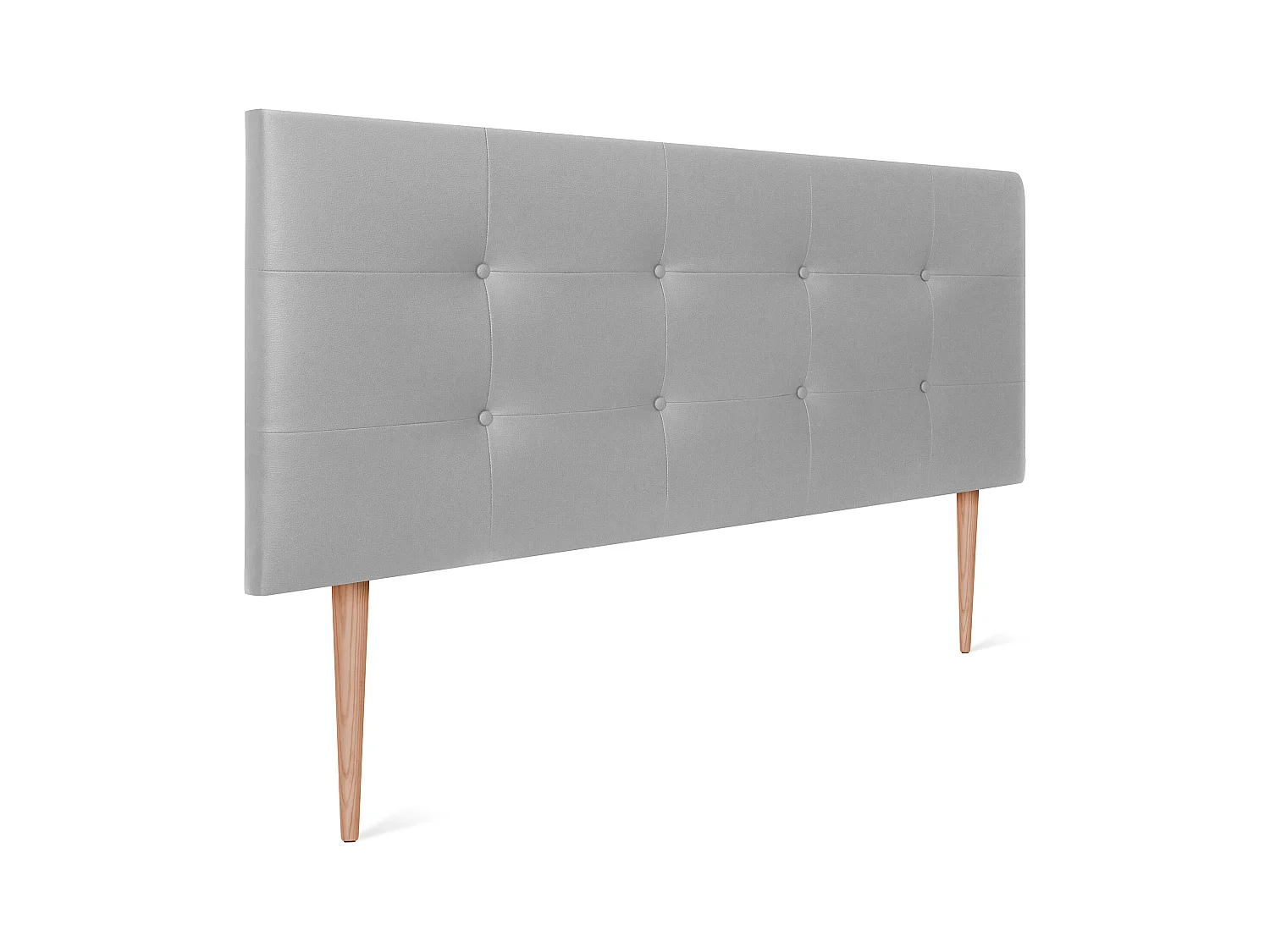DHOME Tête de lit en Similicuir Capitonné 160x115cm avec Pieds Lits 150/160 - Gris Clair