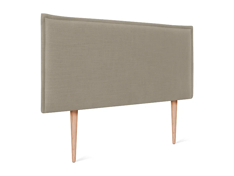 DHOME Tête de lit en lin naturel lisse avec garniture 90x105cm avec pieds Lits 80/90 - Terre