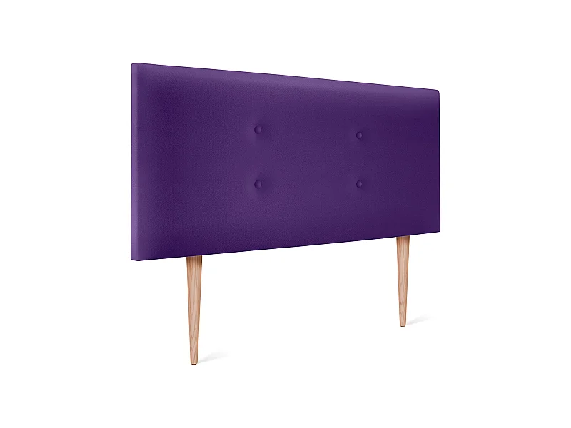 DHOME Kopfteil aus Kunstleder mit 2 Reihen Knöpfen 95x105cm Mit Beinen Betten 90 - Lila