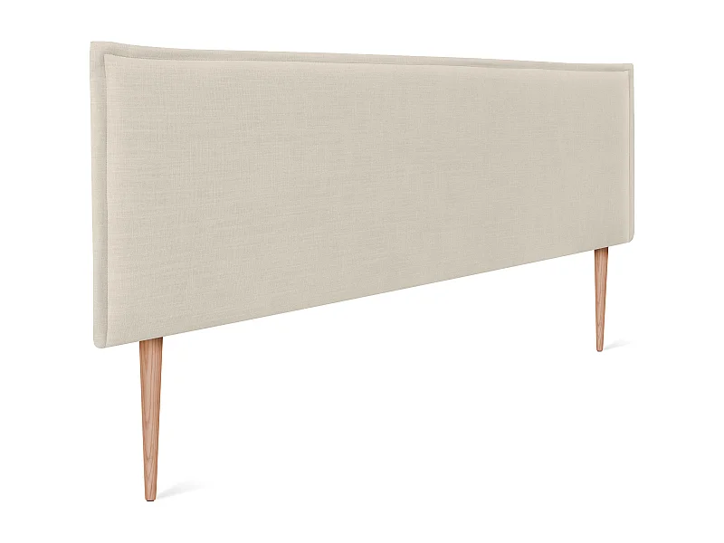 DHOME Tête de lit en lin naturel lisse avec garniture 150x105cm avec pieds Lits 150 - Beig