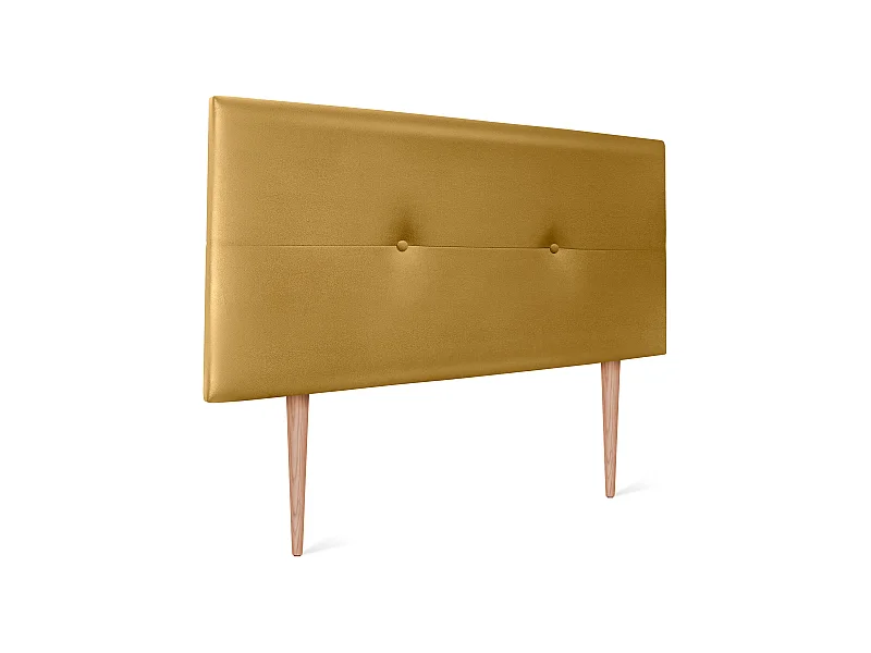 DHOME Tête de lit similicuir avec Boutons 110x105cm avec pieds Lits 105 - Doré