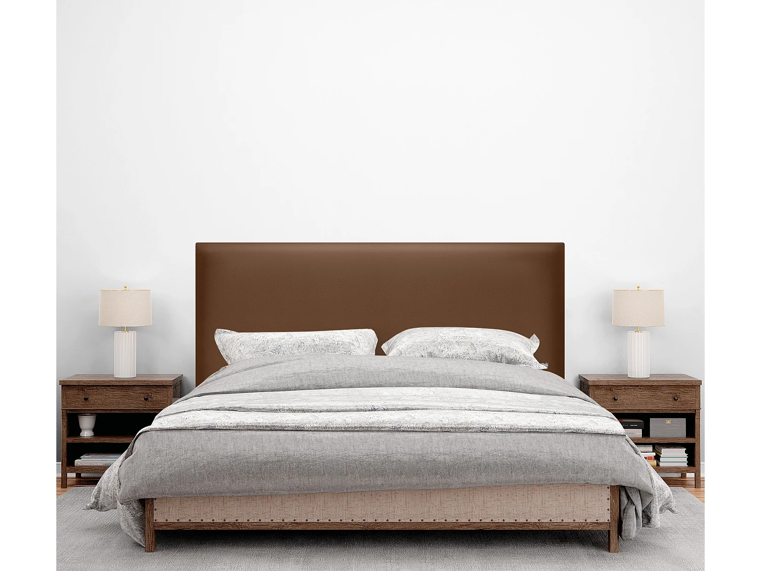 DHOME Cabeceira de  Couro sintético Liso Até o chão 160x120cm Camas 150/160 - Argila