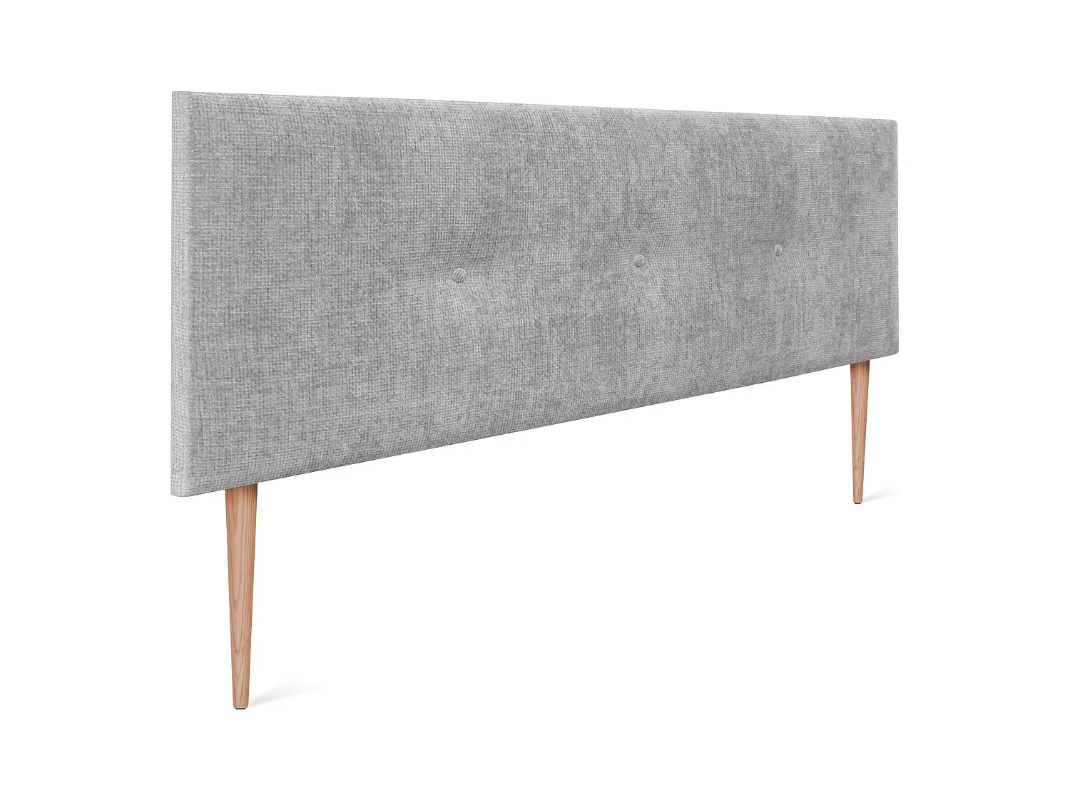 DHOME Tête de lit en laine naturelle avec Boutons 145x105cm avec pieds Lits 135/140 - Gris clair