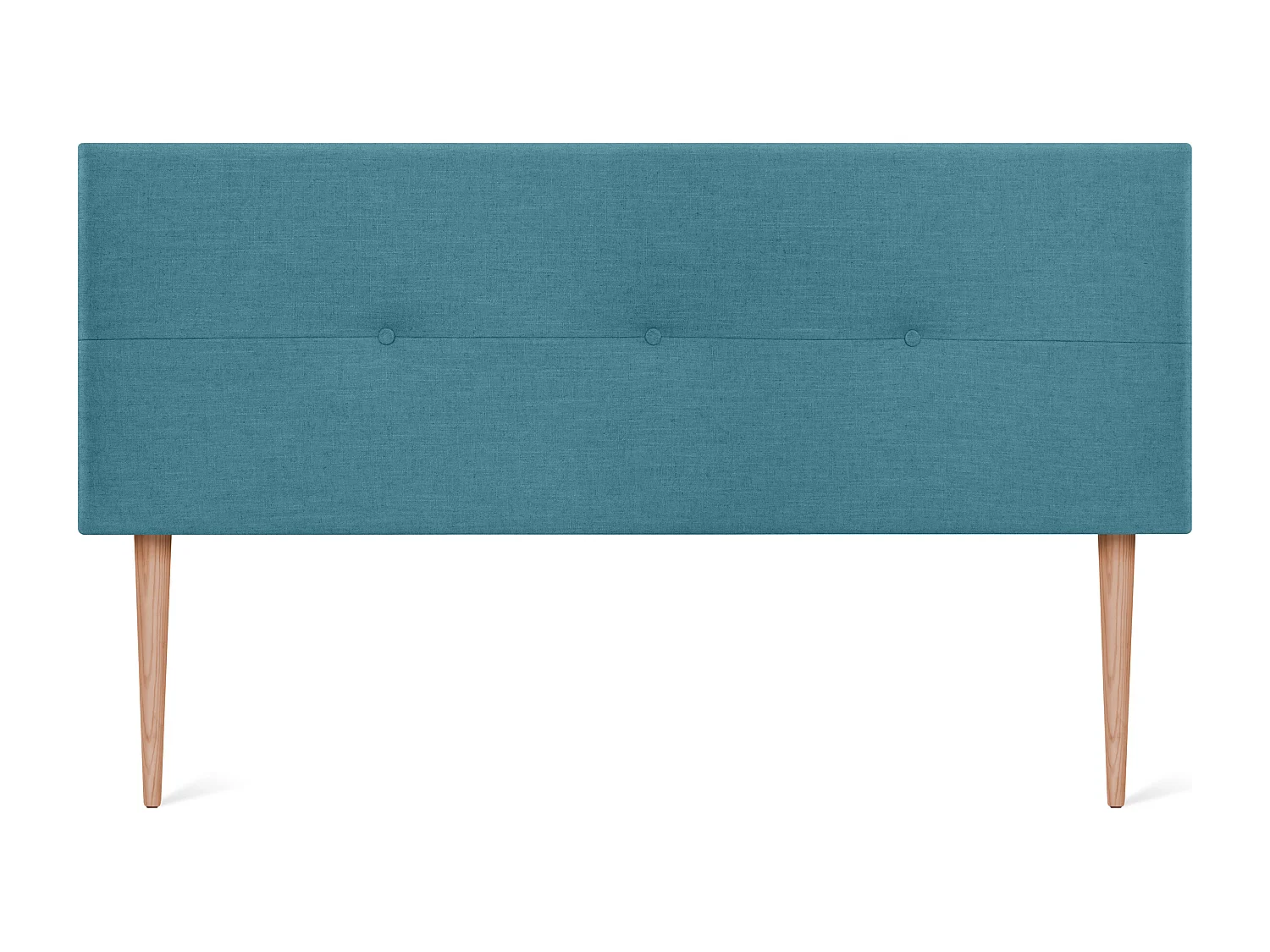 DHOME Tête de lit en lin naturel avec Boutons 145x105cm avec pieds Lits 135/140 - Turquoise